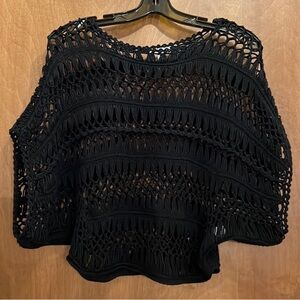 CACHE CROPPED OPEN KNIT SWEATER